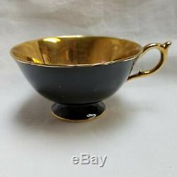 Vtg Paragon Cabbage Rose on Gold Black Tea Cup & Saucer Bone China by Appt #2