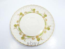 Vtg Royal Tettau Germany Camille Green & Gold 6 Cups & Saucers & 5 Bread Plates