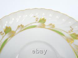 Vtg Royal Tettau Germany Camille Green & Gold 6 Cups & Saucers & 5 Bread Plates