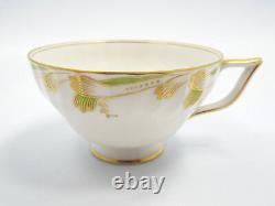 Vtg Royal Tettau Germany Camille Green & Gold 6 Cups & Saucers & 5 Bread Plates