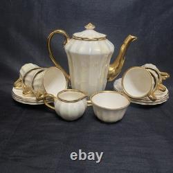 WADE Coffee Set Pearl Lustre Coffee Pot 6x Cups & Saucers Milk Jug Sugar Bowl