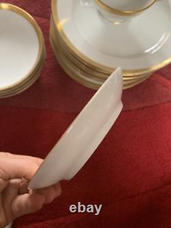 Wahliss Wien Vienna Austria Antique tea Cups Saucers Set Trios White Gold Rare