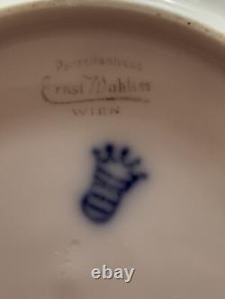 Wahliss Wien Vienna Austria Antique tea Cups Saucers Set Trios White Gold Rare