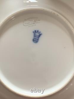 Wahliss Wien Vienna Austria Antique tea Cups Saucers Set Trios White Gold Rare