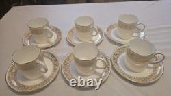 Wedgewood Marguerite Bone China Espresso Cups and Saucers (Set of 6)
