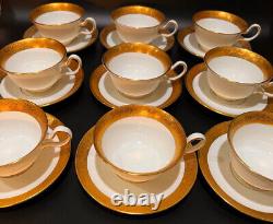 Wedgwood Ascot Set of Nine Peony Shape Cup and Saucer Sets Made in England