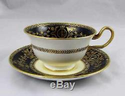 Wedgwood Astbury Black Gold Encrusted Cup & Saucer Multiple Available