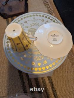 Wedgwood Bone China Butterfly Cup & Saucer Set, YellowithWhite/Gold, 2-Piece