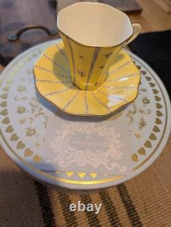 Wedgwood Bone China Butterfly Cup & Saucer Set, YellowithWhite/Gold, 2-Piece