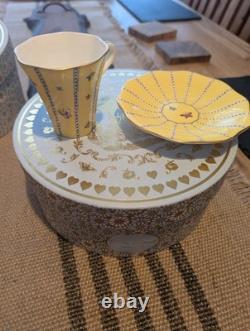 Wedgwood Bone China Butterfly Cup & Saucer Set, YellowithWhite/Gold, 2-Piece