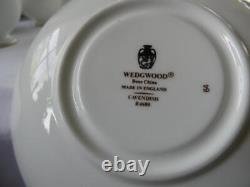 Wedgwood Cavendish Fine Bone China Leigh Shape Footed Cups & Saucers Set 8