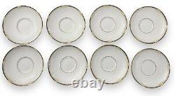 Wedgwood Cavendish Set of 8 Cups & Saucers Fine English Bone China Blue Gold