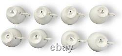 Wedgwood Cavendish Set of 8 Cups & Saucers Fine English Bone China Blue Gold