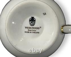 Wedgwood Cavendish Set of 8 Cups & Saucers Fine English Bone China Blue Gold