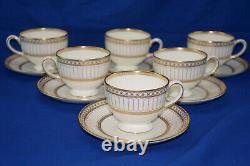 Wedgwood Colonnade Gold W4339 (6) Cups, 2 5/8 & (6) Saucers, 5 3/4