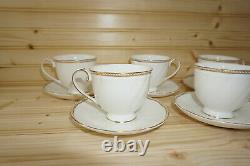 Wedgwood Crown Gold (5) Cups, 3 & (5) Saucers, 5 3/4