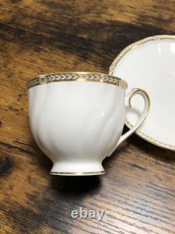 Wedgwood Crown Gold Coffee Cups and Saucers 6 Pieces