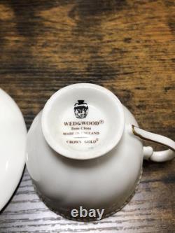 Wedgwood Crown Gold Coffee Cups and Saucers 6 Pieces