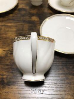 Wedgwood Crown Gold Coffee Cups and Saucers 6 Pieces