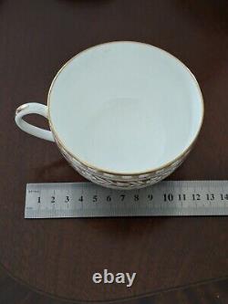 Wedgwood Cup And Saucer Golden Brown Gold Tulip Flower Border transferware 1887