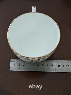 Wedgwood Cup And Saucer Golden Brown Gold Tulip Flower Border transferware 1887