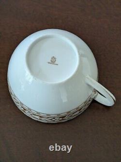 Wedgwood Cup And Saucer Golden Brown Gold Tulip Flower Border transferware 1887