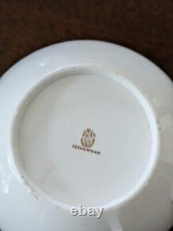 Wedgwood Cup And Saucer Golden Brown Gold Tulip Flower Border transferware 1887