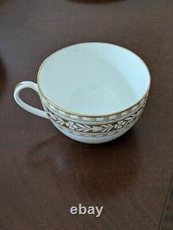 Wedgwood Cup And Saucer Golden Brown Gold Tulip Flower Border transferware 1887