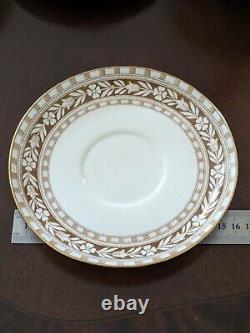 Wedgwood Cup And Saucer Golden Brown Gold Tulip Flower Border transferware 1887