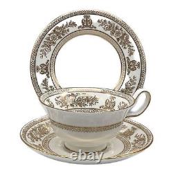 Wedgwood Cup & Saucer & Plate Columbia Gold 3 Piece Set Vintage Retro