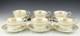 Wedgwood England Columbia Gold On White Peony Shape Cups And Saucers Set Of 6