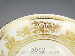 Wedgwood England COLUMBIA GOLD ON WHITE PEONY SHAPE CUPS AND SAUCERS Set of 6