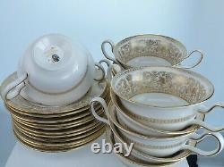 Wedgwood England Gold Florentine Set of 12 Cup and 11 saucers