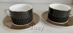 Wedgwood Gio Gold Honeycomb teacup and saucer x 2