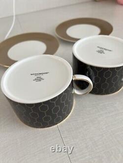 Wedgwood Gio Gold Honeycomb teacup and saucer x 2