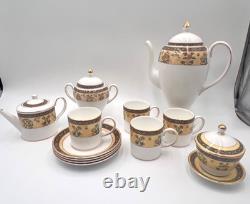 Wedgwood India Bone China Coffee Tea Set 16 Pc Coffee Pot Teapot Cups Saucers