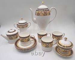 Wedgwood India Bone China Coffee Tea Set 16 Pc Coffee Pot Teapot Cups Saucers