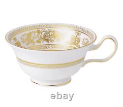 Wedgwood Prestige Gold Columbia Peony Cup and Saucer Set Gift Boxed