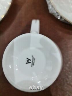Wedgwood Signet Gold 4 Person Tea Set 1994 NEW Cups Saucers Plates, Tea Pot