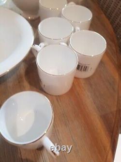 Wedgwood Signet Gold 6no Espresso Cups Vegetable Dish Milk & Sugar All Brand New