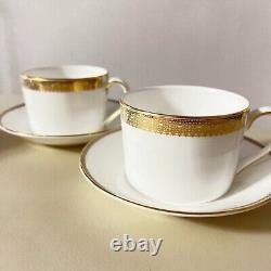 Wedgwood Vera Wang Vera Lace Gold Cup Saucer Pair Set