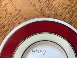 Wedgwood bone china red, cream & gold demitasse 6 cups & saucers W3003 ca 1930's