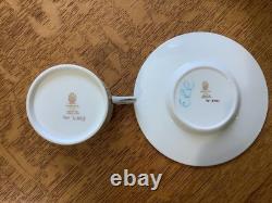 Wedgwood bone china red, cream & gold demitasse 6 cups & saucers W3003 ca 1930's
