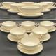 Wedgwood Of Etruria Gold Trim Patrician 12pc Soup Cups & Saucers C1930s England