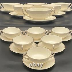 Wedgwood of Etruria Gold Trim Patrician 12pc Soup Cups & Saucers c1930s England