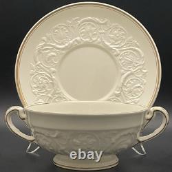 Wedgwood of Etruria Gold Trim Patrician 12pc Soup Cups & Saucers c1930s England