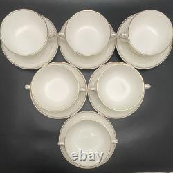 Wedgwood of Etruria Gold Trim Patrician 12pc Soup Cups & Saucers c1930s England