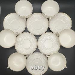 Wedgwood of Etruria Gold Trim Patrician 12pc Soup Cups & Saucers c1930s England