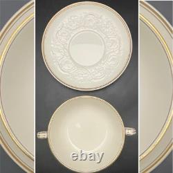 Wedgwood of Etruria Gold Trim Patrician 12pc Soup Cups & Saucers c1930s England