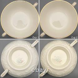 Wedgwood of Etruria Gold Trim Patrician 12pc Soup Cups & Saucers c1930s England